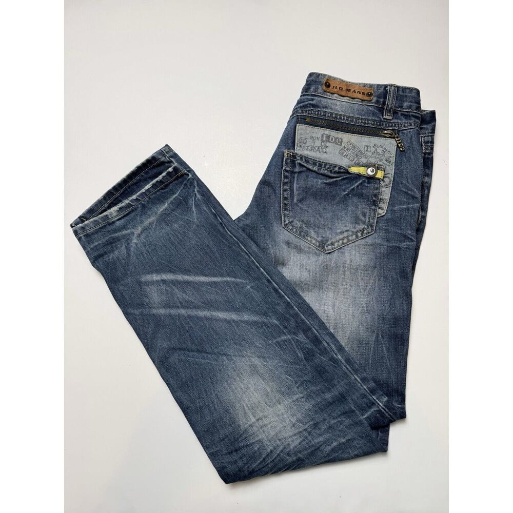 Y2K Vintage JLo Jeans Straight Leg Indigo Denim 2000’s ~ 28 - Picture 2 of 12